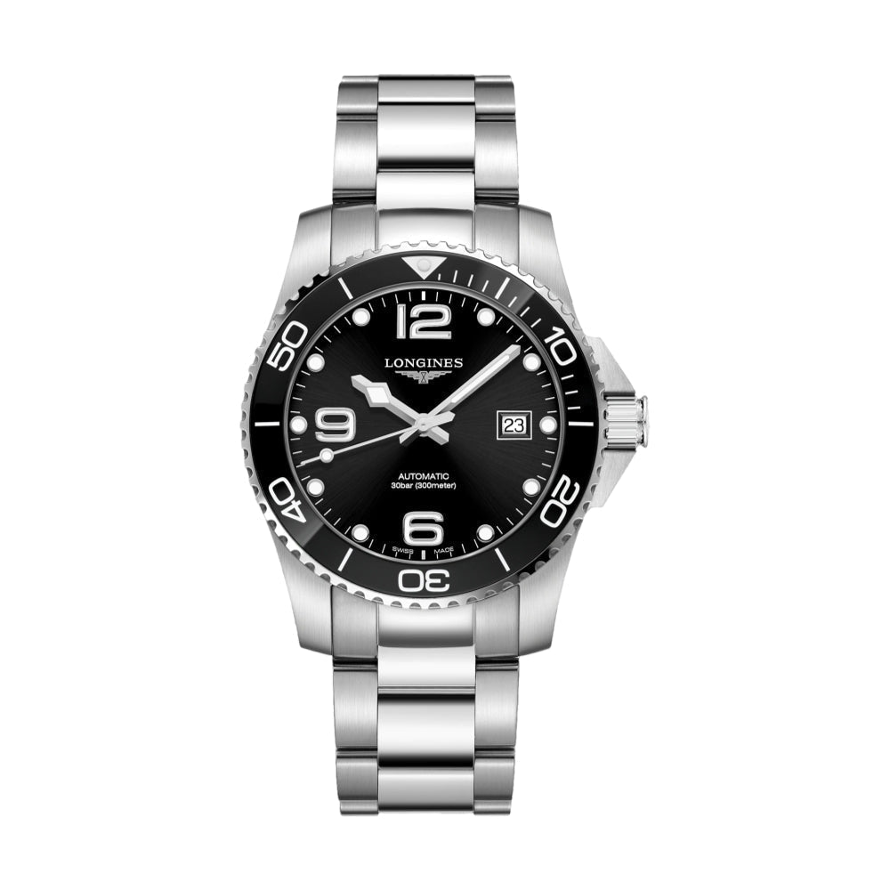 Longines HydroConquest 41mm Watch - Black on Bracelet