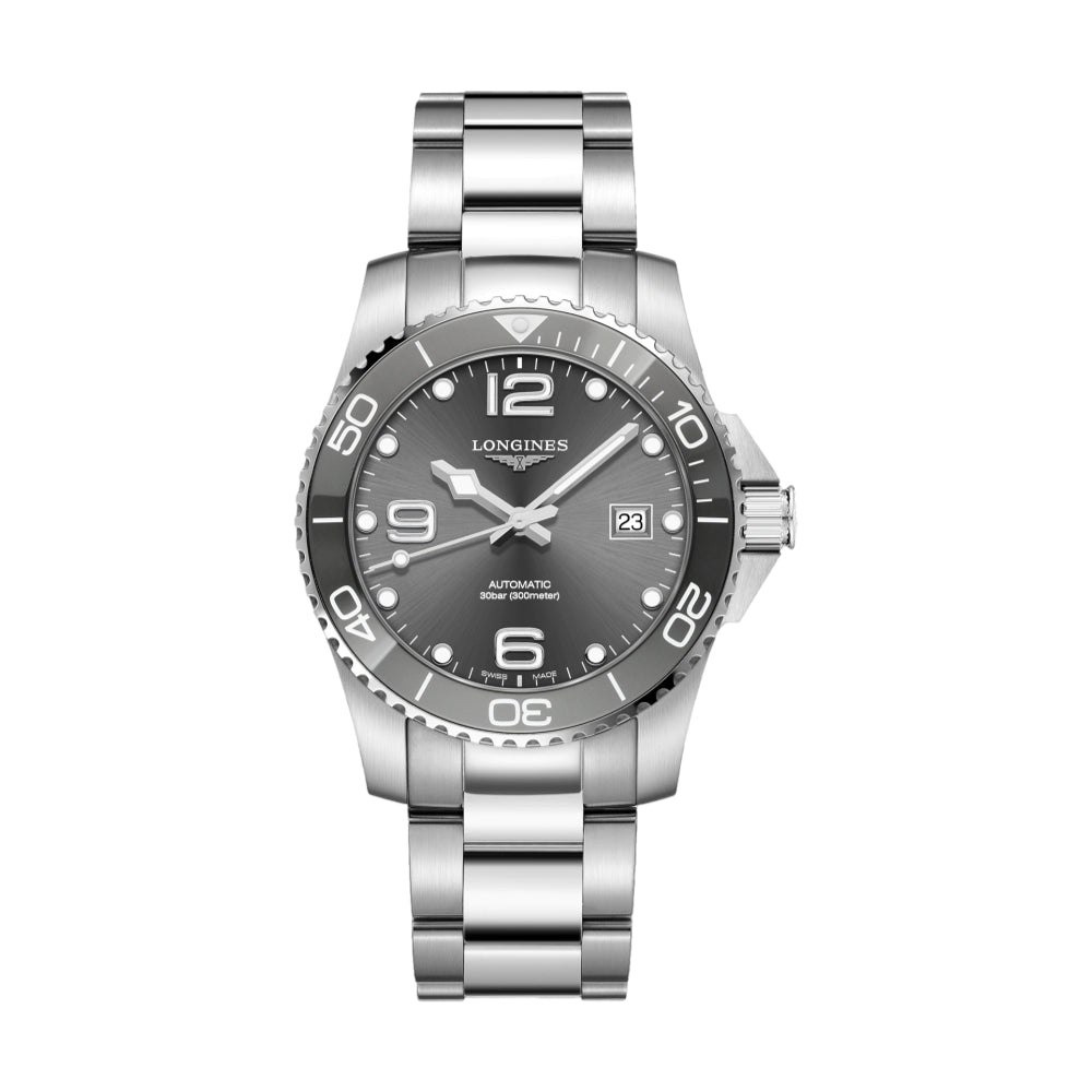 Longines HydroConquest 41mm Watch - Sunray Grey on Bracelet