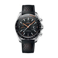 Omega Speedmaster Racing Chronograph 44.25mm Watch - Black on Leather Strap