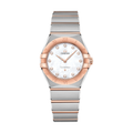 Omega Constellation Quartz Steel and Sedna Gold 28mm Watch - White, Mother - of - Pearl on Bracelet