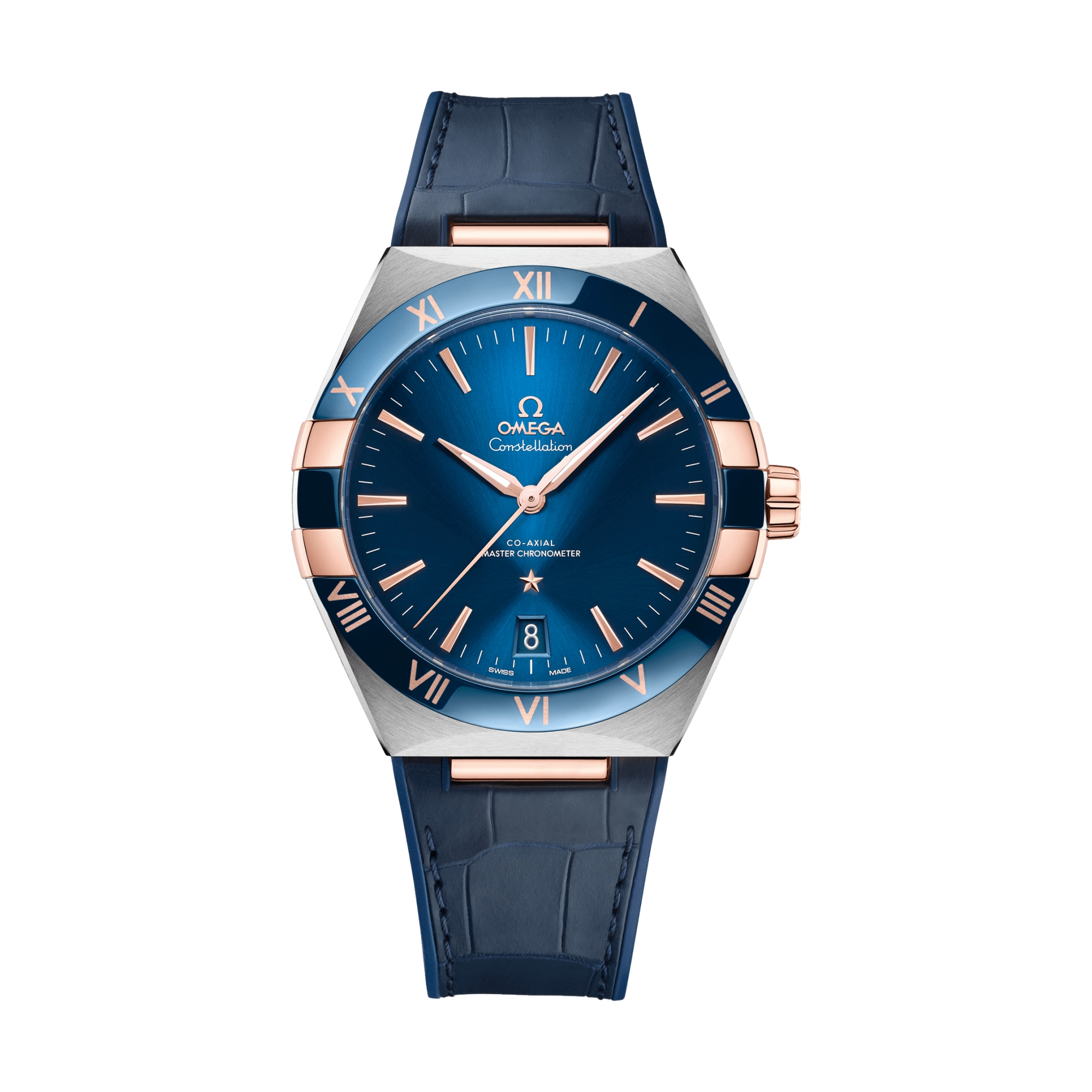 Omega Constellation 41mm Watch - Blue on Leather Strap