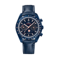 Omega Speedmaster Moonphase "Blue Side Of The Moon" Chronograph Ceramic 44.25mm Watch - Blue on Leather Strap