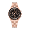 Omega Speedmaster Moonwatch Professional Sapphire Sedna Gold 42mm Watch - Black on Bracelet
