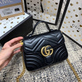 GUCCI Marmont 21cm Mini Top Black Calfskin Gold Hardware