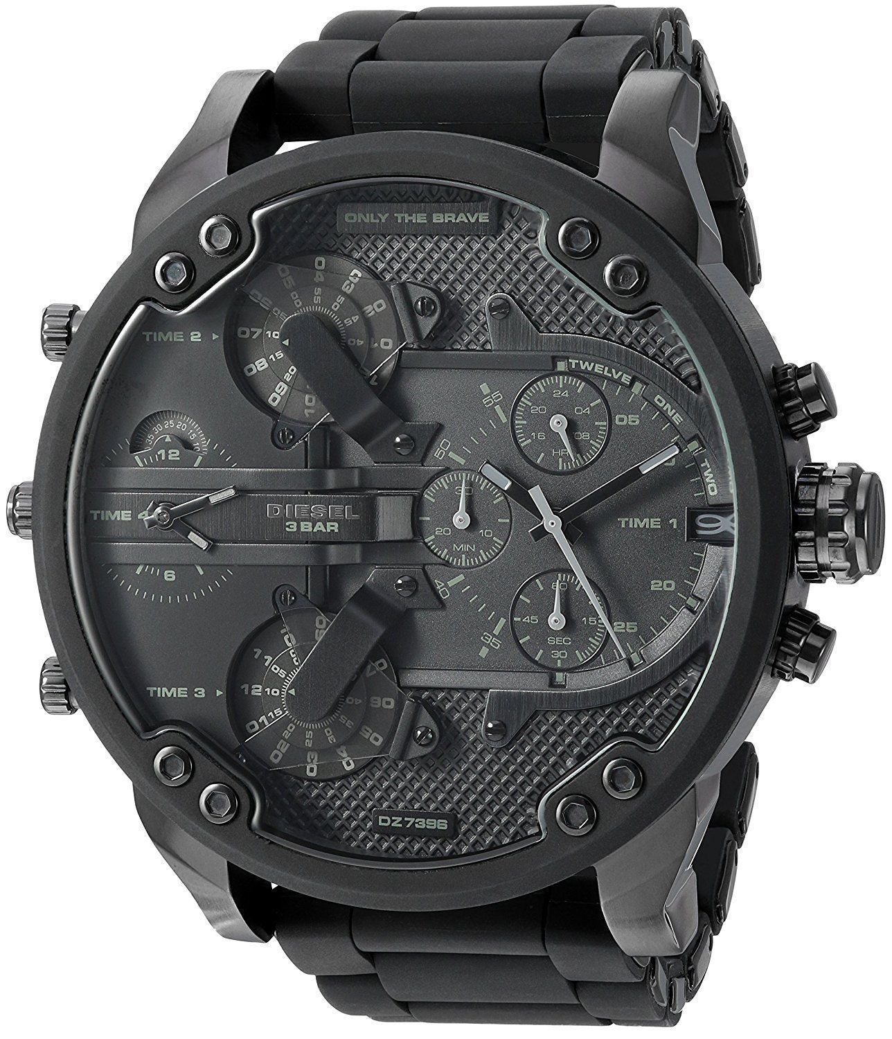 Diesel DZ7396 Mr. Daddy 2.0 Chronograph Men's Watch - Black Dial & Black Stainless Steel Strap